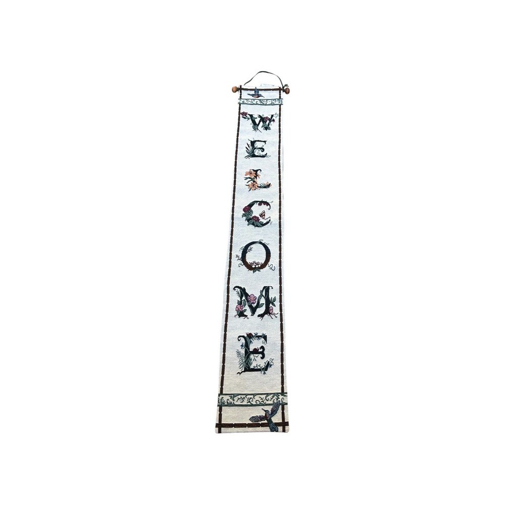 Manual Woodworkers Weavers Welcome Banner Tapestry Wall‎ Hanging Bird Floral